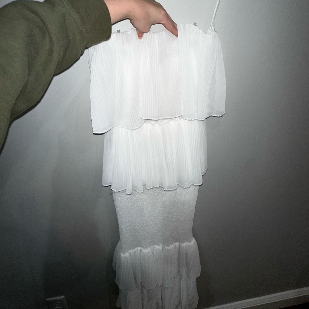 Chicme White Layered Maxi Dress - Size: L - Picture 4 of 8